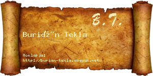 Burián Tekla névjegykártya